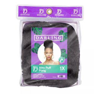Darling Afro Puff Pony Synthetic Hairpiece 1 Pack Long-Lasting Color 1B Black